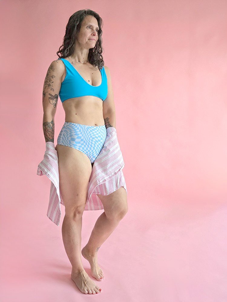 Athletic Print | Groovy - Blue - Fabric + Flow Textile Co.