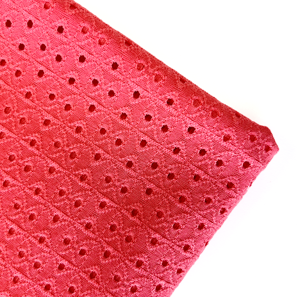Eyelet Knit | Coral - Fabric + Flow Textile Co.