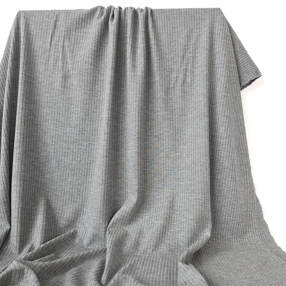 Ribbed Knit | Bamboo - Fog - Fabric + Flow Textile Co.