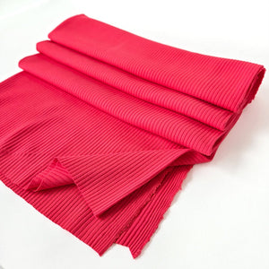 Ribbed Knit | Bamboo - Vibrant Coral - Fabric + Flow Textile Co.