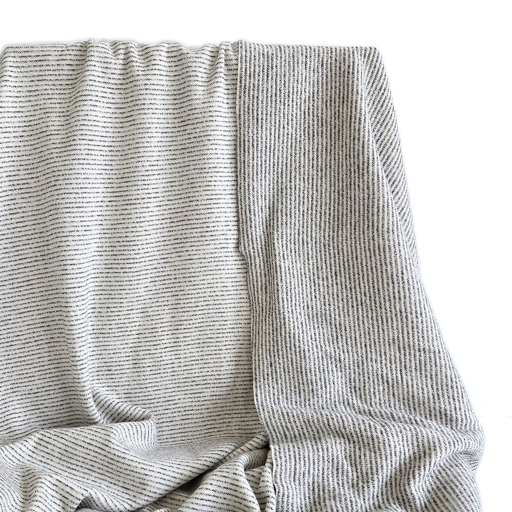 Ribbed Knit | Cotton - Salt and Pepper - Fabric + Flow Textile Co.