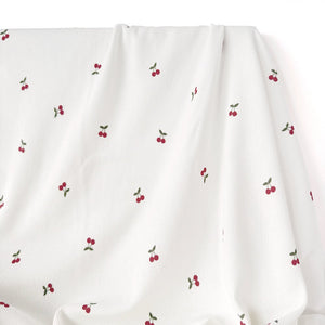 Ribbed Print Knit | Cotton - Sweet Cherries - Fabric + Flow Textile Co.