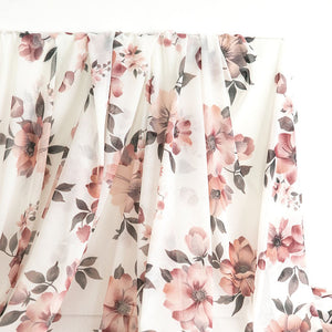 Sheer | Mesh Print - Blushing Petals - Fabric + Flow Textile Co.