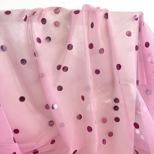 Sheer | Sleek Dots - Peony Pink - Fabric + Flow Textile Co.