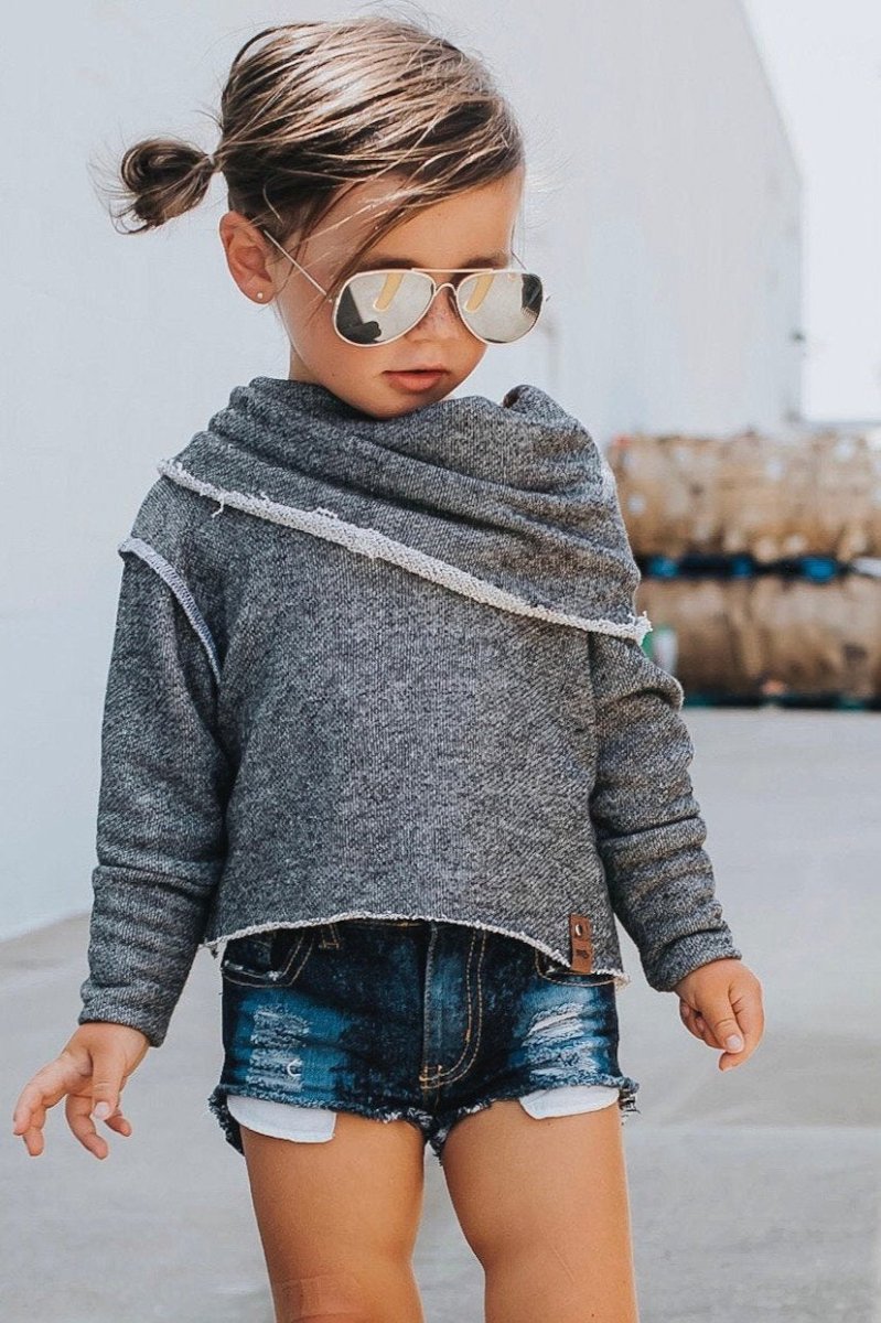 Sweater Knit French Terry | Cotton - Heather Charcoal - Fabric + Flow Textile Co.