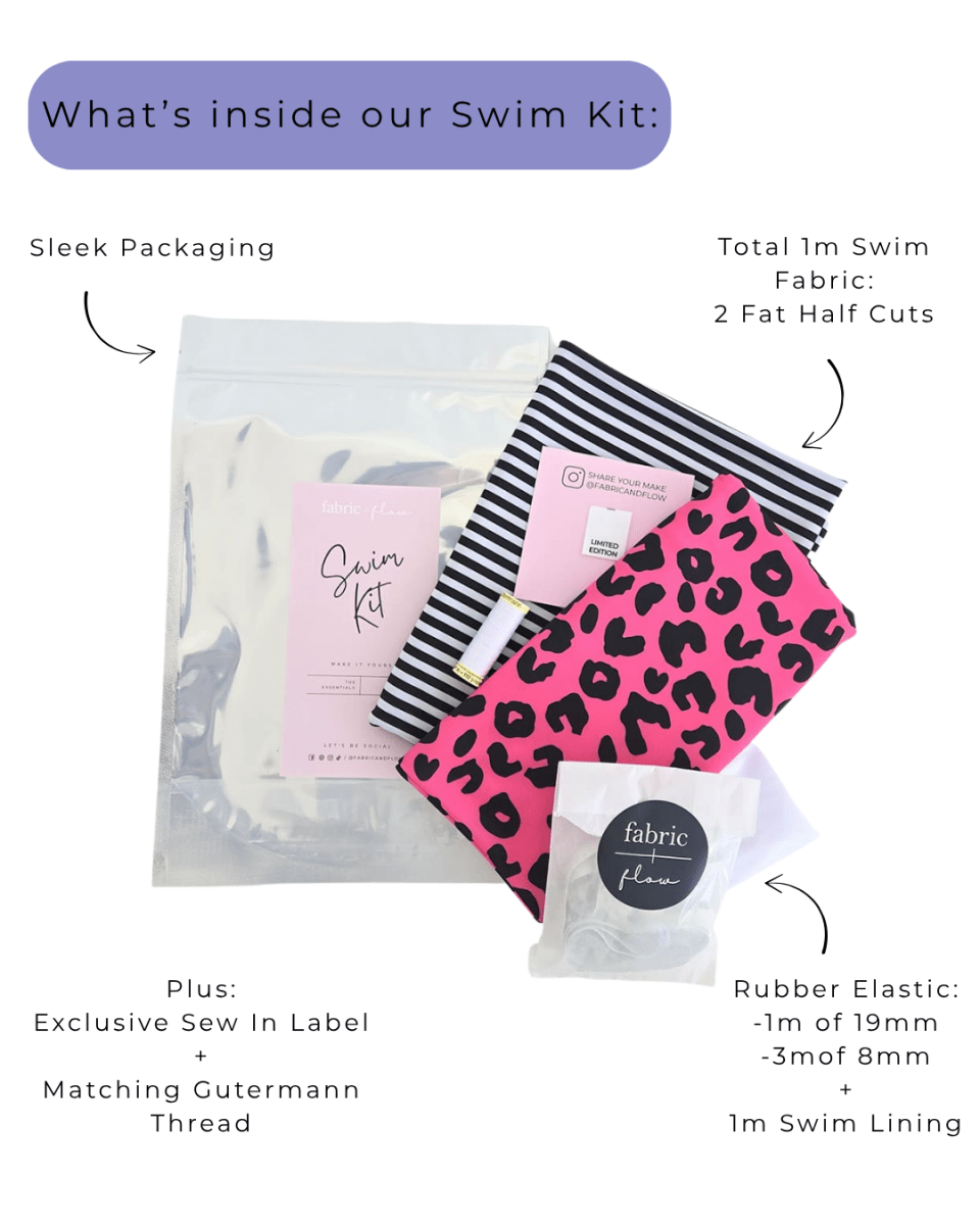 Swim Kit | Grey Leopard + Black - Fabric + Flow Textile Co.