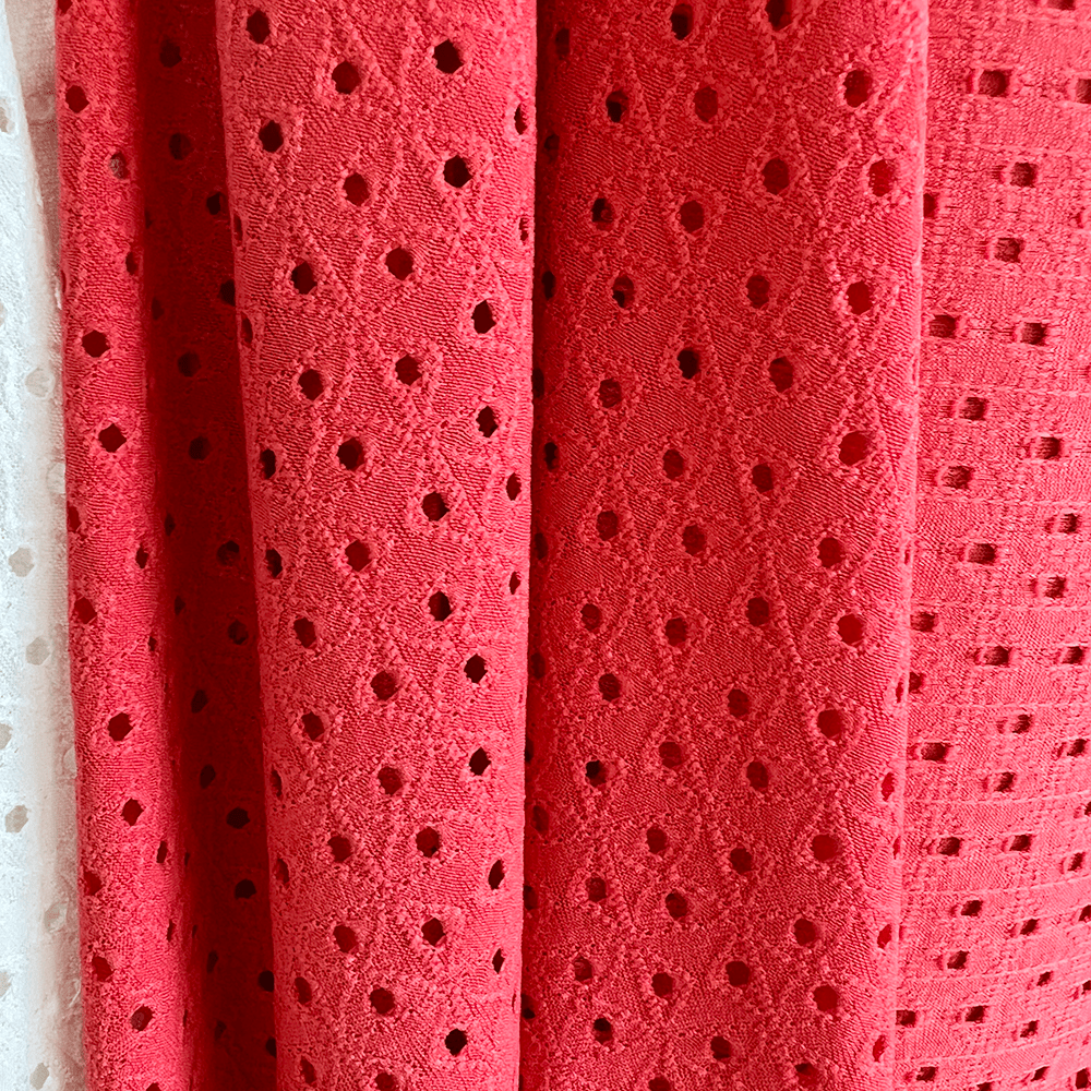 Eyelet Knit | Coral - Fabric + Flow Textile Co.