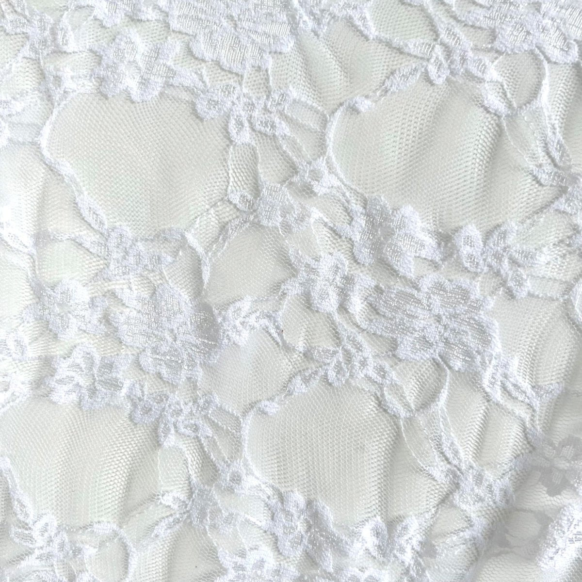 Lace Stretch | White - Fabric + Flow Textile Co.