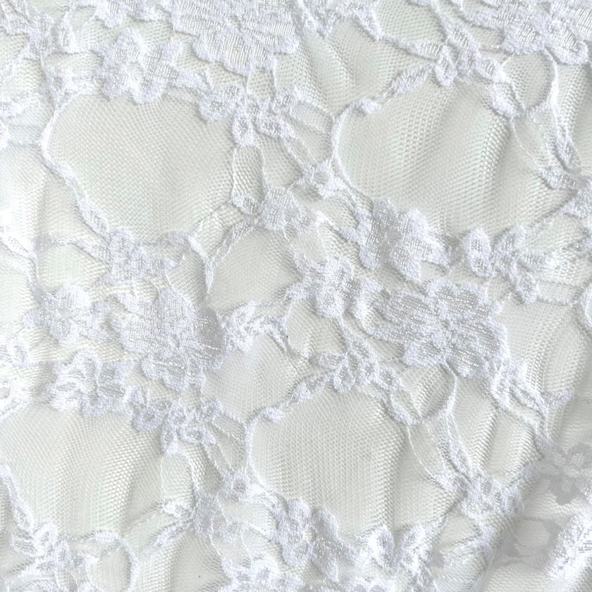Lace Stretch | White - Fabric + Flow Textile Co.