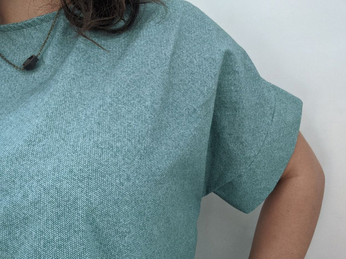 Ribbed Print | Emerald Herringbone R3C5 - Fabric + Flow Textile Co.