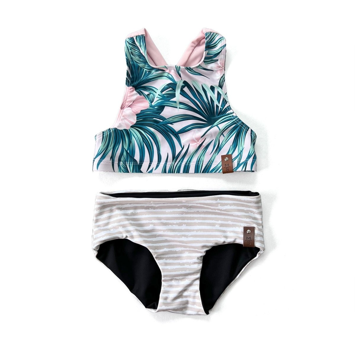 Swim Kit | Monstera Madness + 3mm Black Stripe - Fabric + Flow Textile Co.