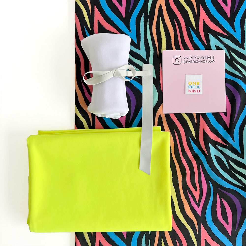 Swim Kit | Rainbow Zebra + Electric Yellow
