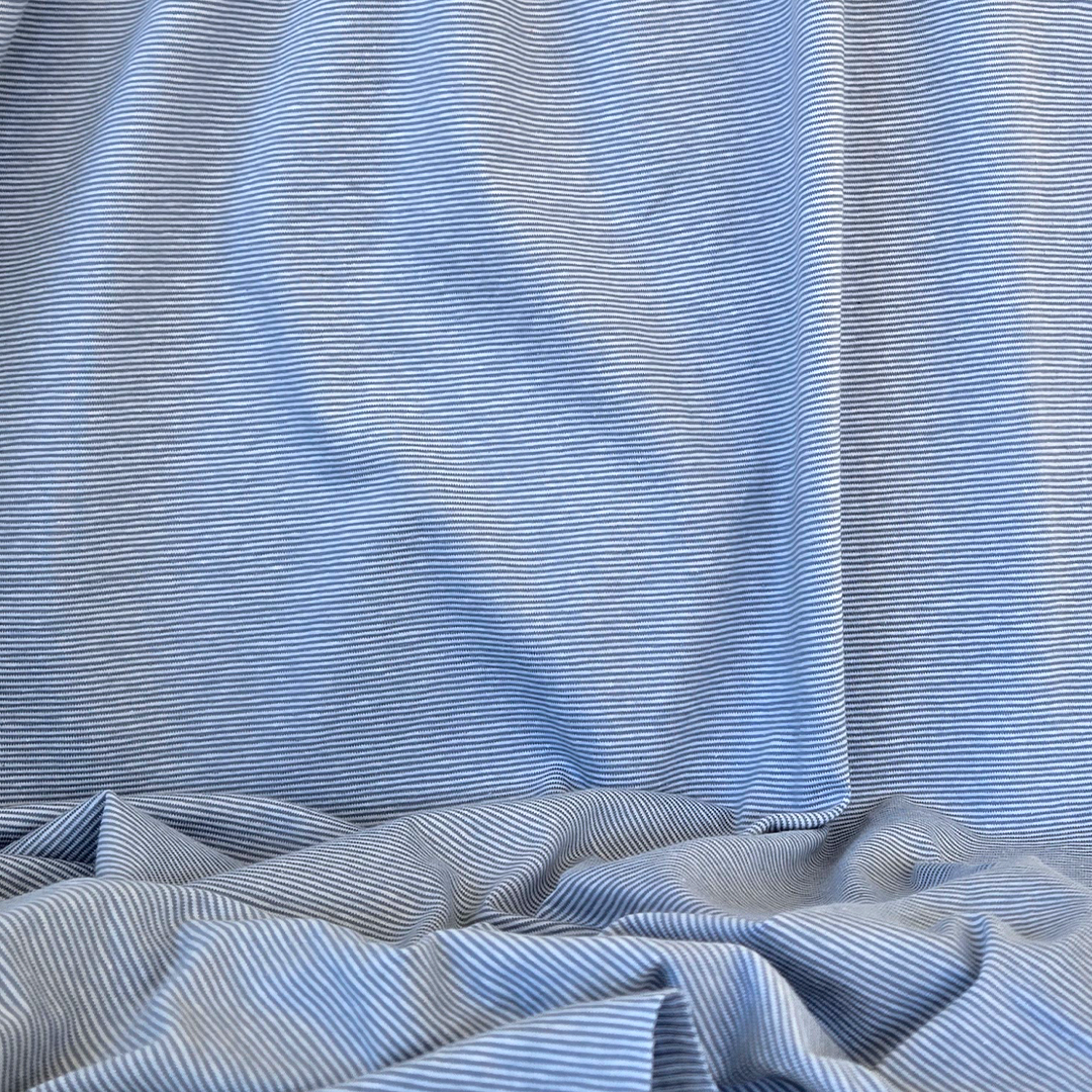 Jersey | Cotton - Tidal Blue Pinstripe