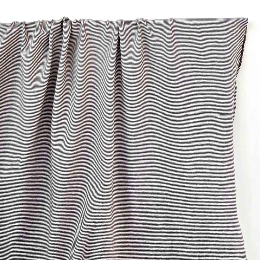 Jersey | Cotton - Soft Cocoa Pinstripe