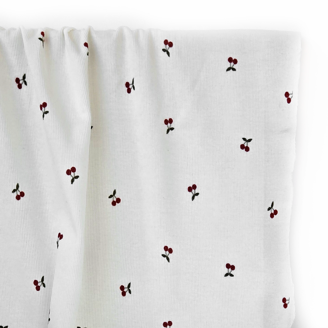 Ribbed Print Knit | Cotton  - Sweet Cherries