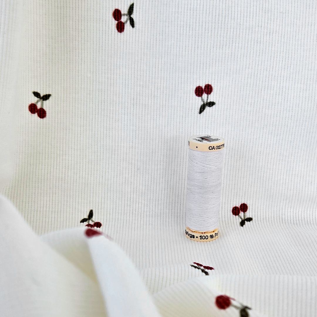 Ribbed Print Knit | Cotton  - Sweet Cherries