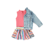 Woven | Cotton Stretch Sateen Rainbow Stripe