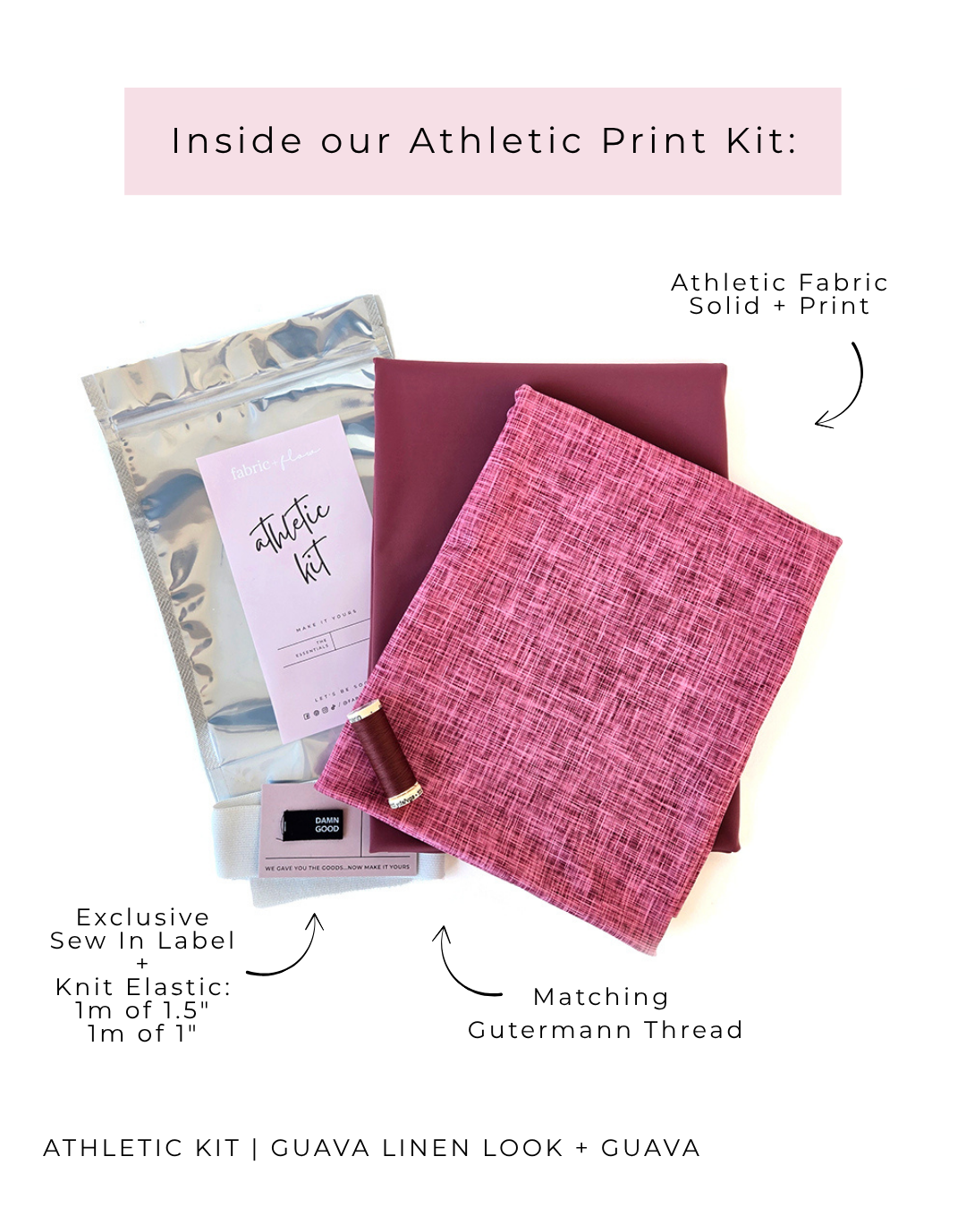 Athletic Print Kit | Guava Linen Look + Bordeaux