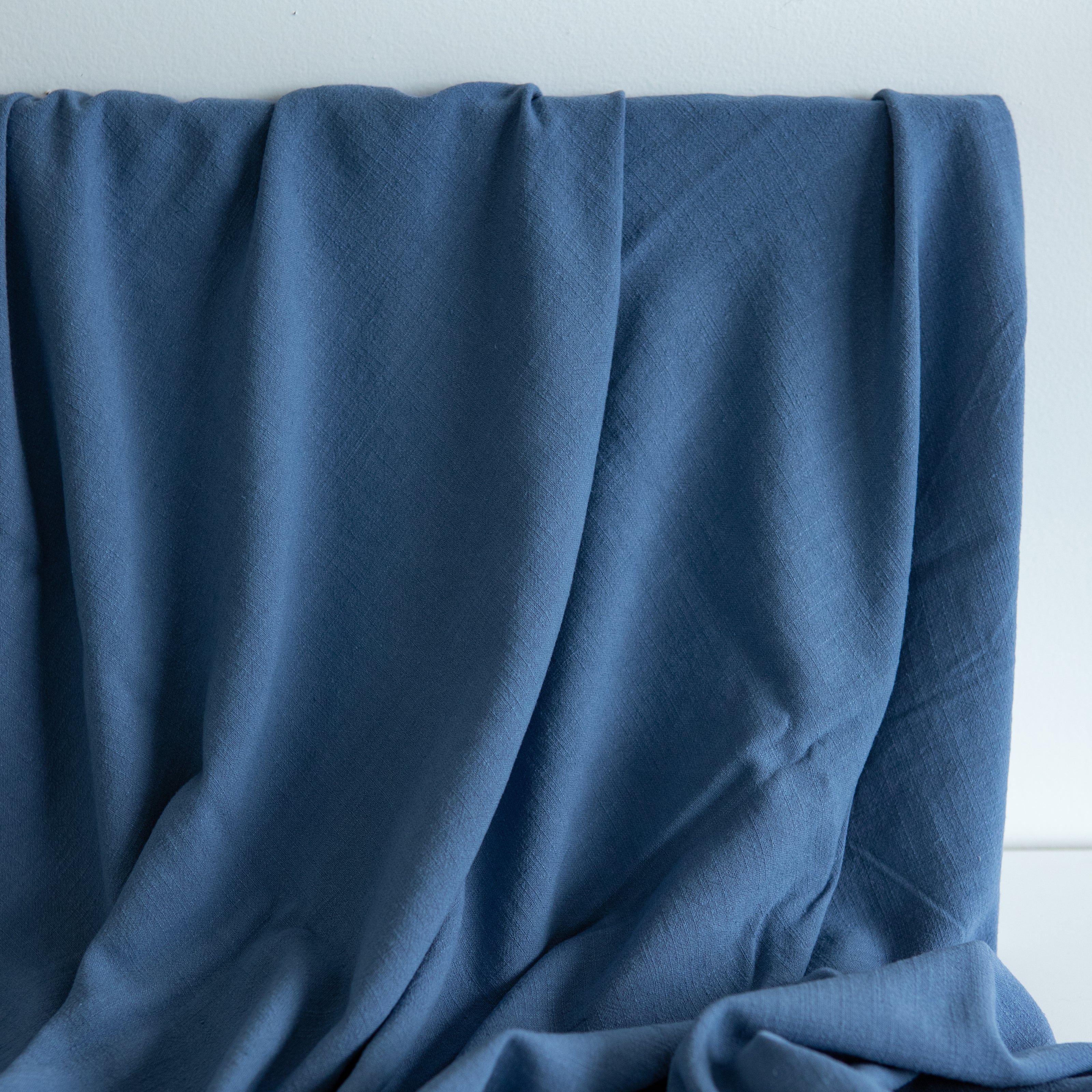 Woven | Viscose + Linen - Steel Blue