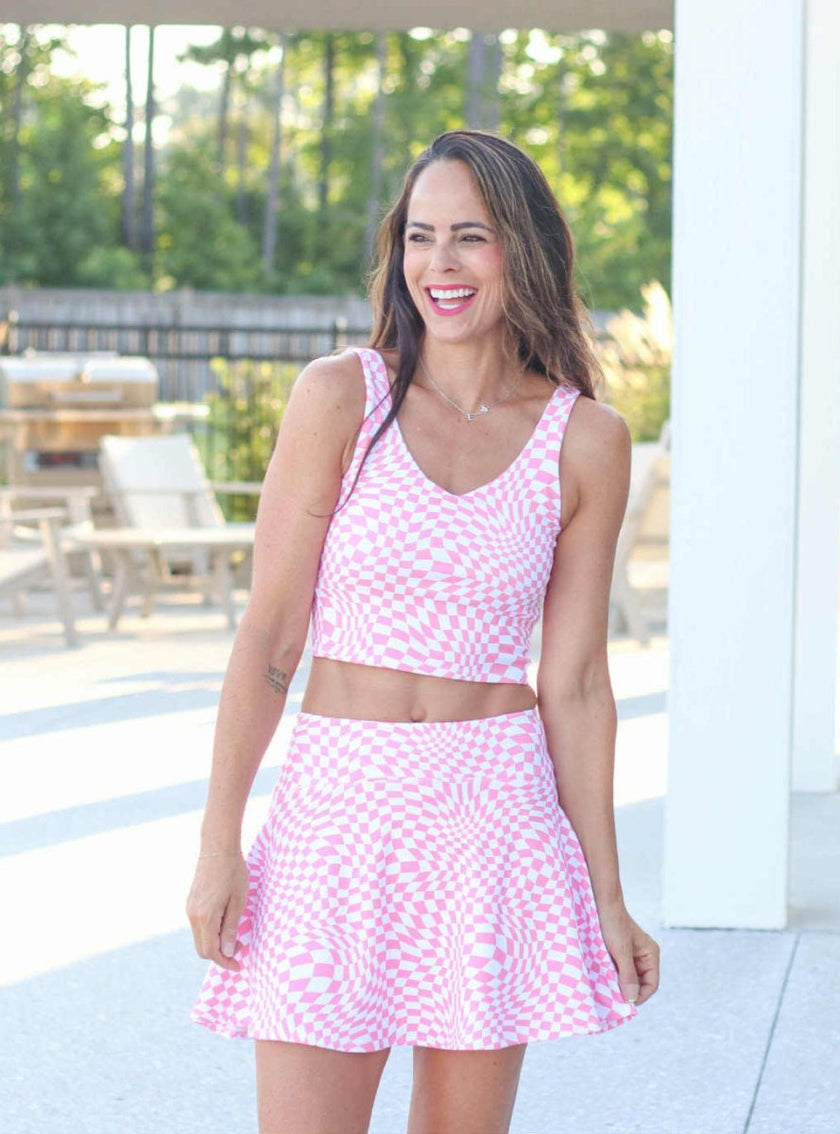 Athletic Print | Groovy - Pink - Fabric + Flow Textile Co.