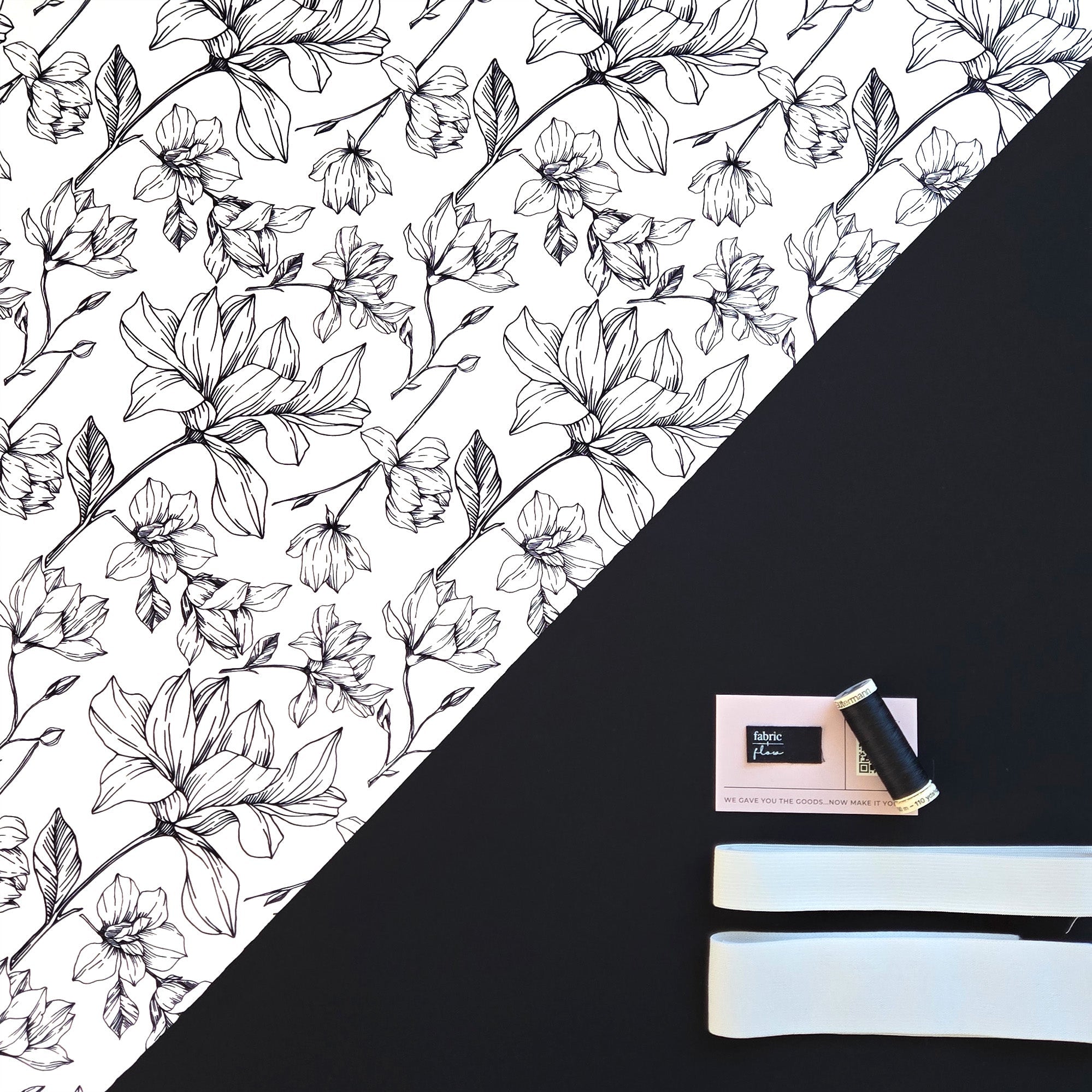 Athletic Print Kit | Floral Silhouette + Onyx Black - Fabric + Flow Textile Co.