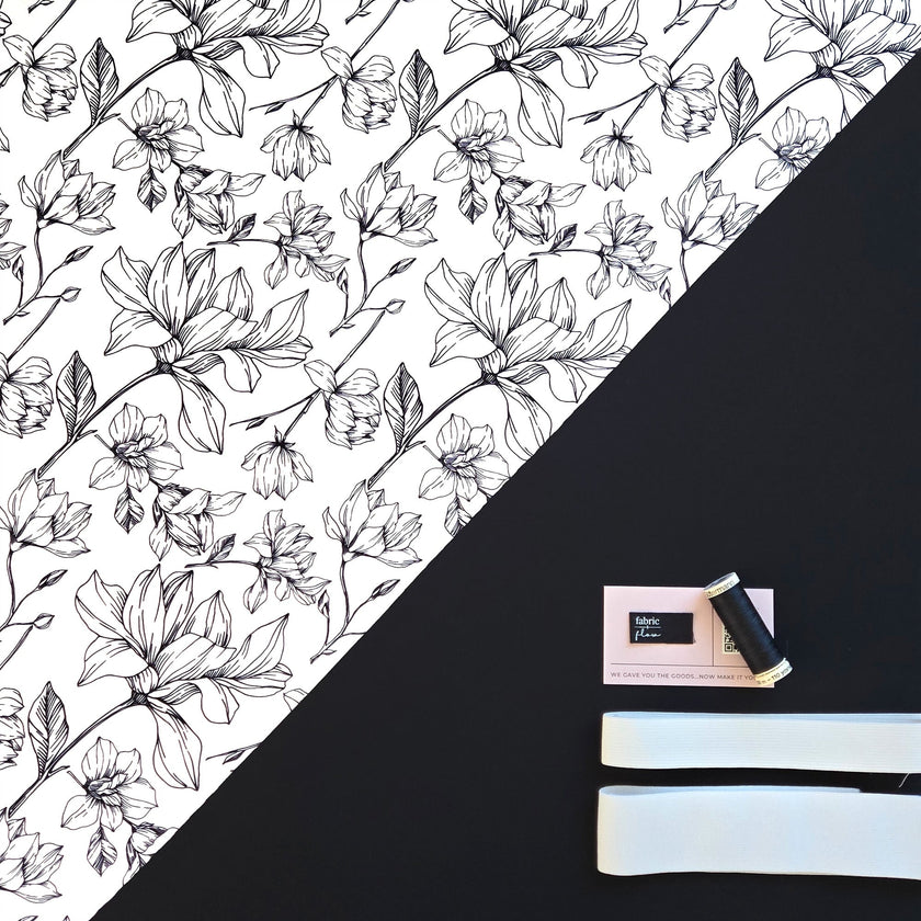Athletic Print Kit | Floral Silhouette + Onyx Black - Fabric + Flow Textile Co.