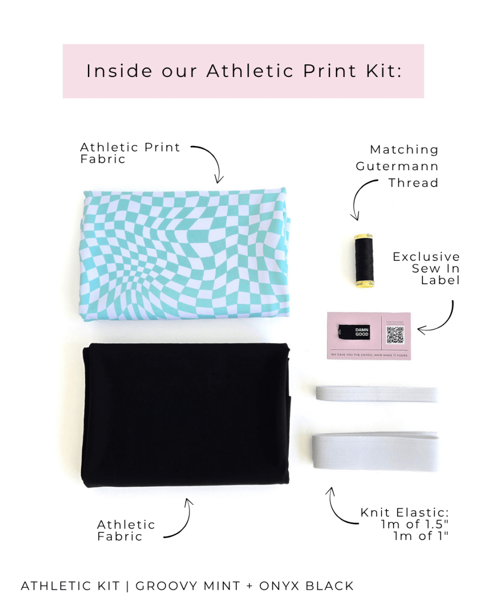 Athletic Print Kit | Groovy Mint + Onyx - Fabric + Flow – Fabric + Flow ...