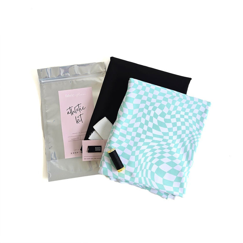 Athletic Print Kit | Groovy Mint + Onyx - Fabric + Flow Textile Co.