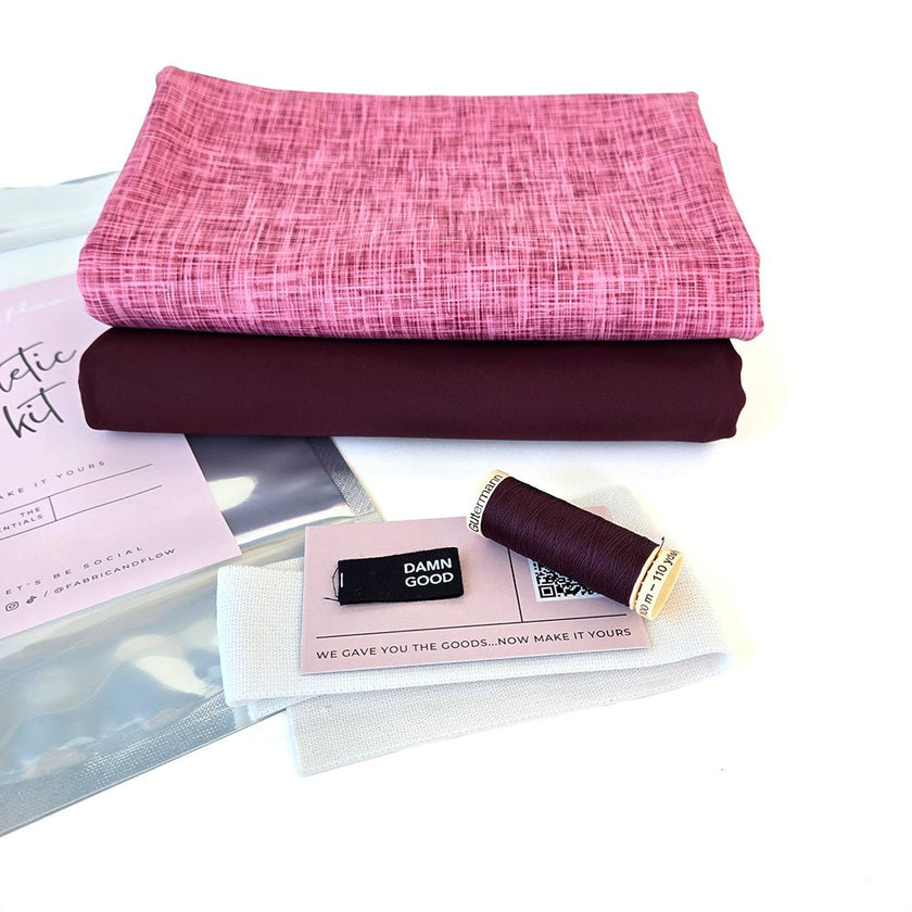 Athletic Print Kit | Guava Linen Look + Bordeaux - Fabric + Flow Textile Co.