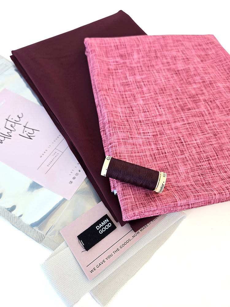 Athletic Print Kit | Guava Linen Look + Bordeaux - Fabric + Flow Textile Co.