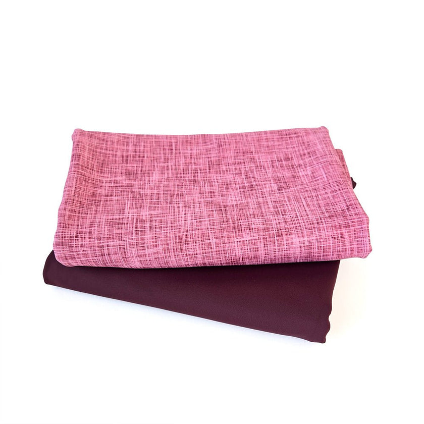 Athletic Print Kit | Guava Linen Look + Bordeaux - Fabric + Flow Textile Co.