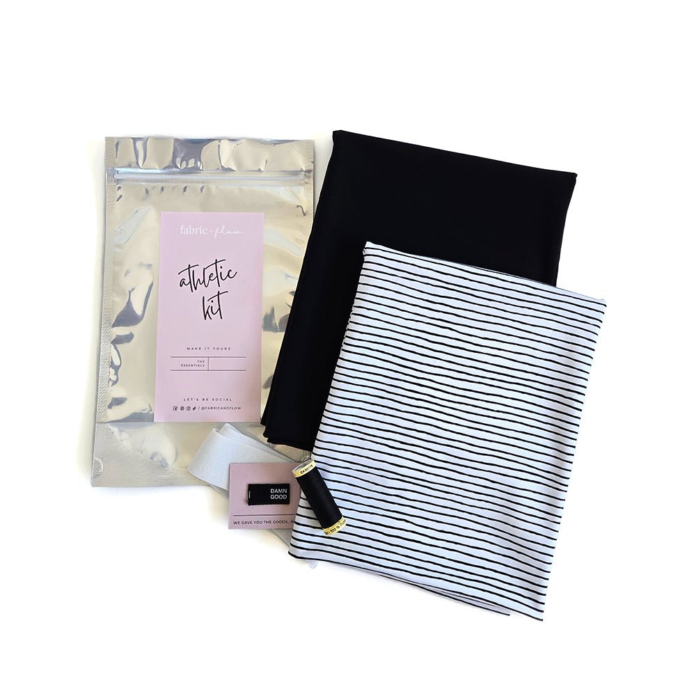 Athletic Print Kit | Microstripe + Onyx - Fabric + Flow Textile Co.