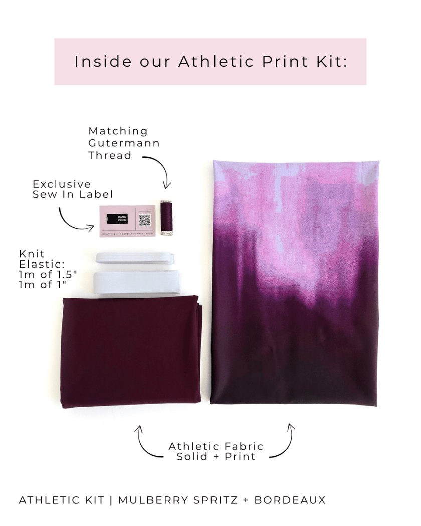 Athletic Print Kit | Mulberry Spritz + Bordeaux - Fabric + Flow Textile Co.