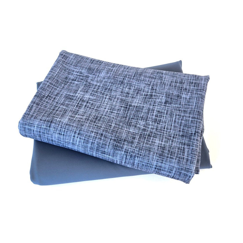 Athletic Print Kit | Storm Blue Linen Look + Storm Blue - Fabric + Flow Textile Co.