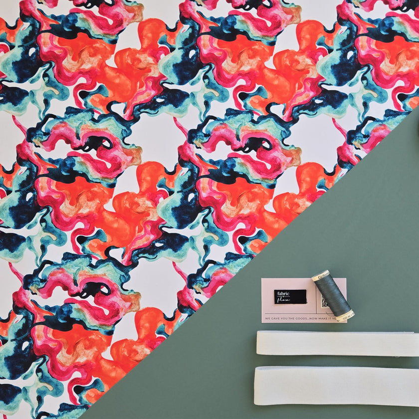 Athletic Print Kit | Watercolour Swirls + Sage - Fabric + Flow Textile Co.