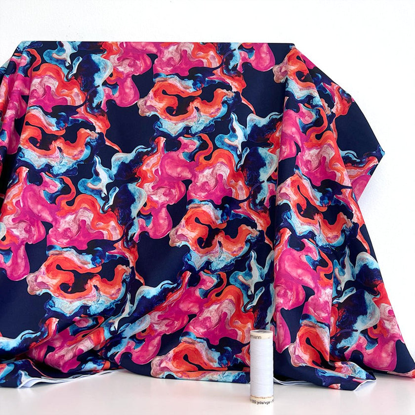 Athletic Print | Water Swirls Navy - Fabric + Flow Textile Co.