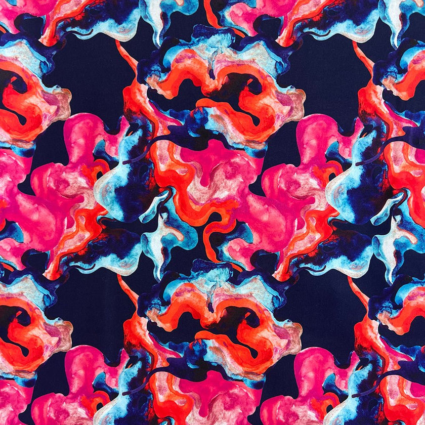 Athletic Print | Water Swirls Navy - Fabric + Flow Textile Co.