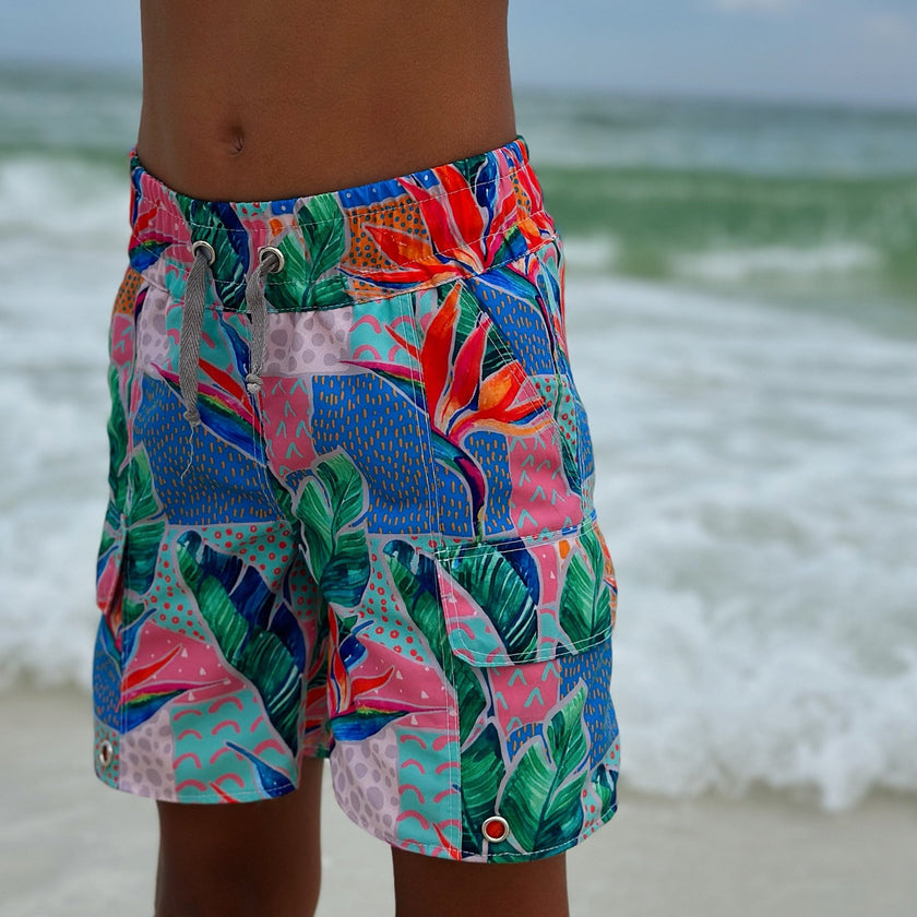 Boardshort Swim Print | Paradise City - Fabric + Flow Textile Co.