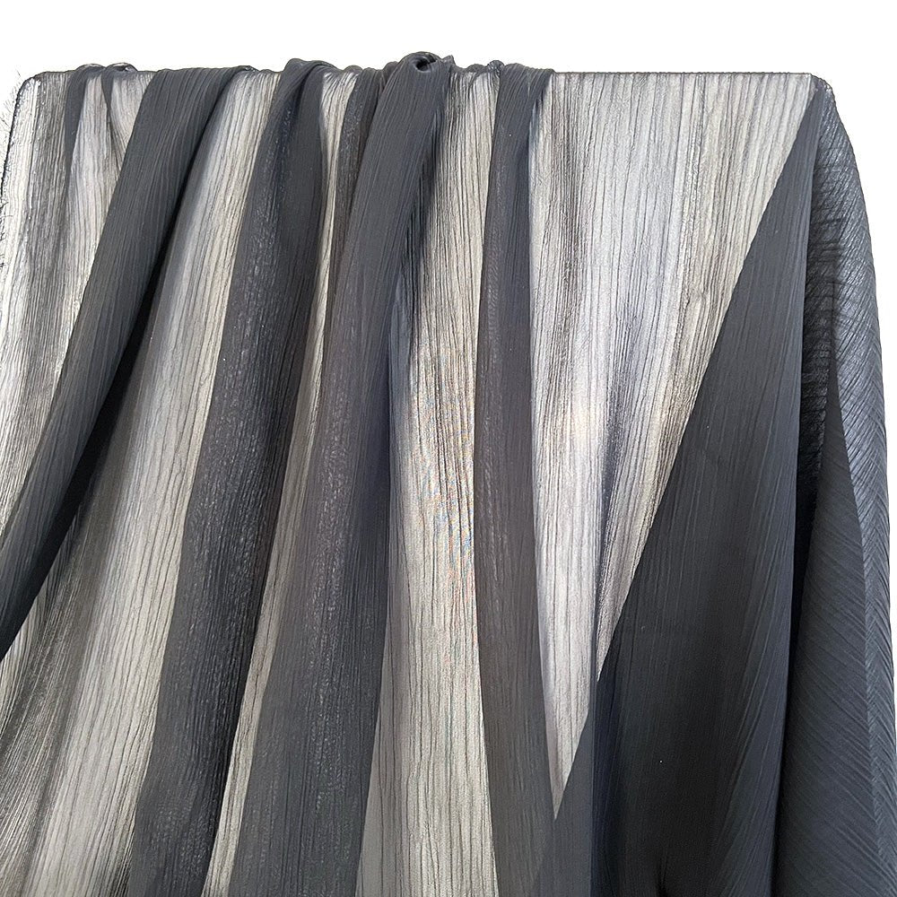 Chiffon | Black Crinkle - Fabric + Flow Textile Co.