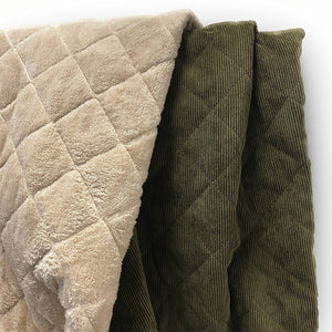Coating | Army Green Quilted Corduroy - Fabric + Flow Textile Co.