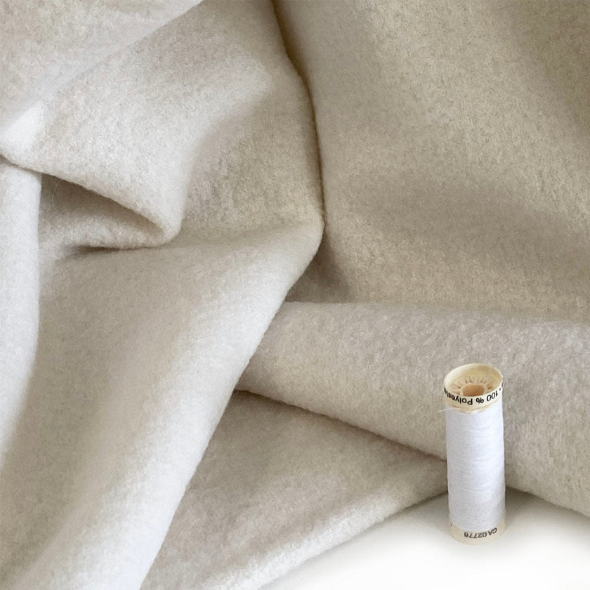 Coating | Heathered Pearl Wool - Fabric + Flow Textile Co.