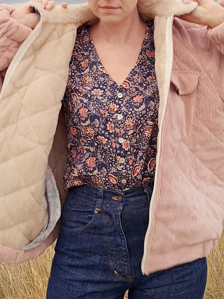 Coating | Vintage Rose Quilted Corduroy - Fabric + Flow Textile Co.