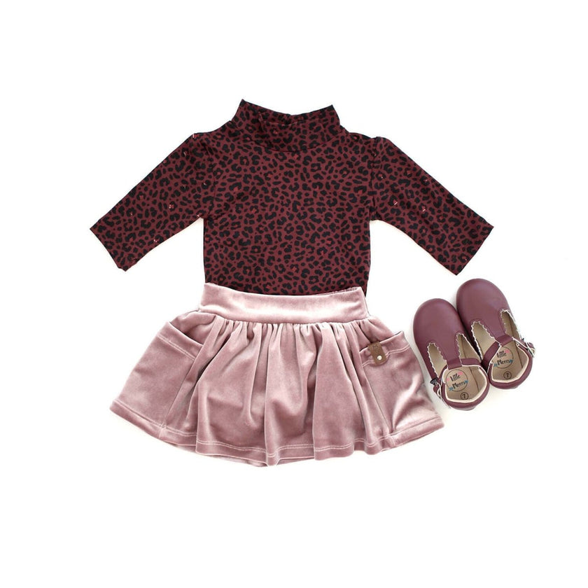 Deadstock | Jersey Knit Print - Burgundy Leopard - Fabric + Flow Textile Co.