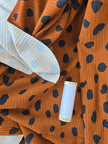 Deadstock | Ribbed Knit Bamboo - Sienna Dot - Fabric + Flow Textile Co.