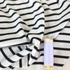Deadstock | Ribbed Knit - Black + Cream Stripe - Fabric + Flow Textile Co.