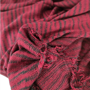 Deadstock | Sweater Knit - Burgundy Stripes - Fabric + Flow Textile Co.