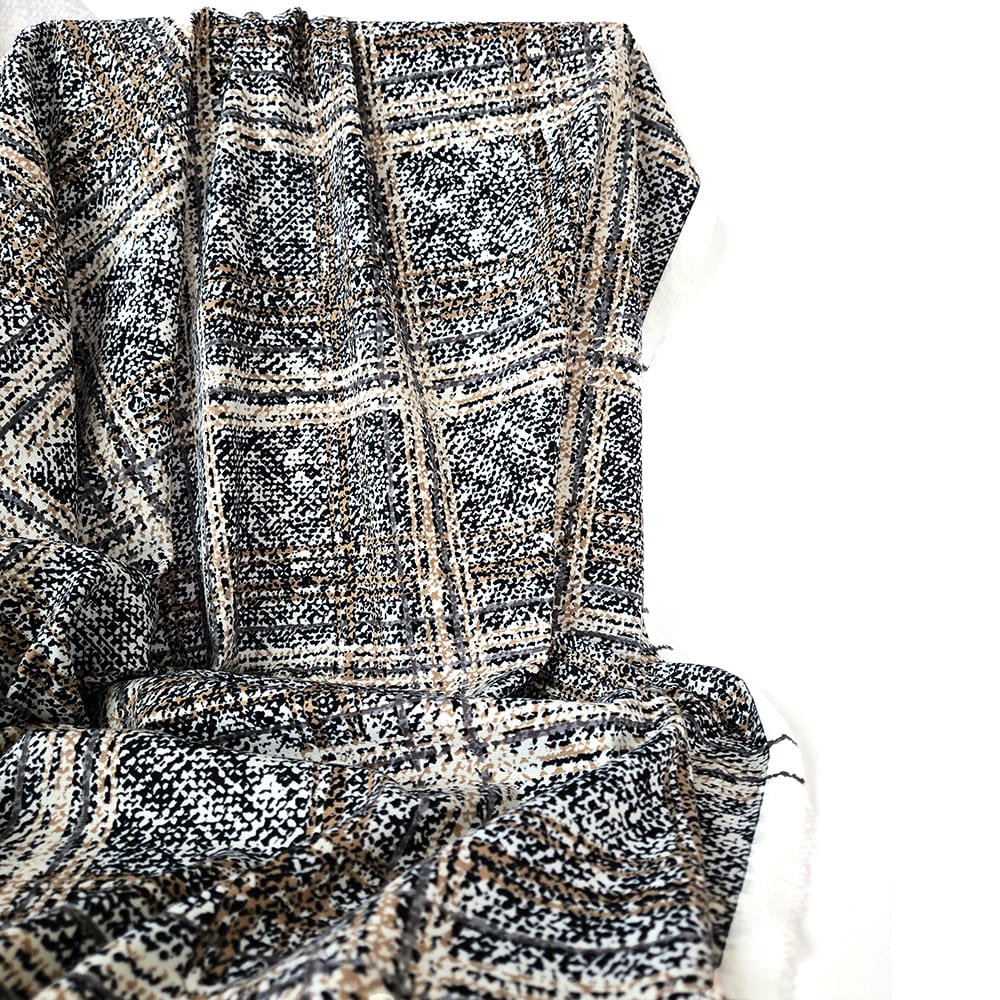 Deadstock | Sweater Knit Graphic Plaid - Fabric + Flow Textile Co.