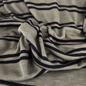 Deadstock | Sweater Knit - Moss Stripes - Fabric + Flow Textile Co.