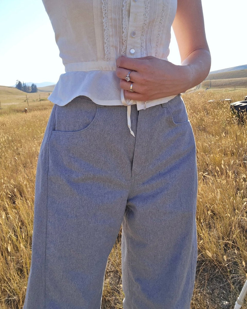 Denim | 11oz Recycled - Washed Grey - Fabric + Flow Textile Co.