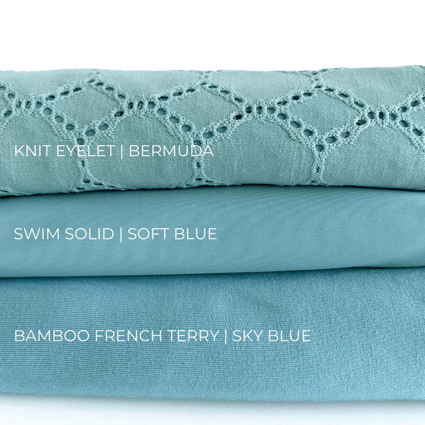 Eyelet Knit | Bermuda Blue - Fabric + Flow Textile Co.
